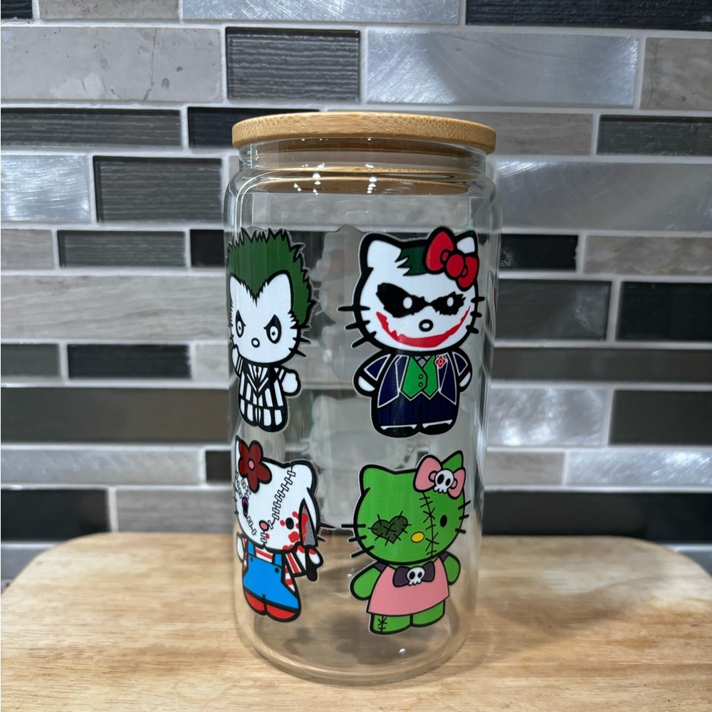 Hello kitty halloween tumbler hello kitty Halloween characters glass cup